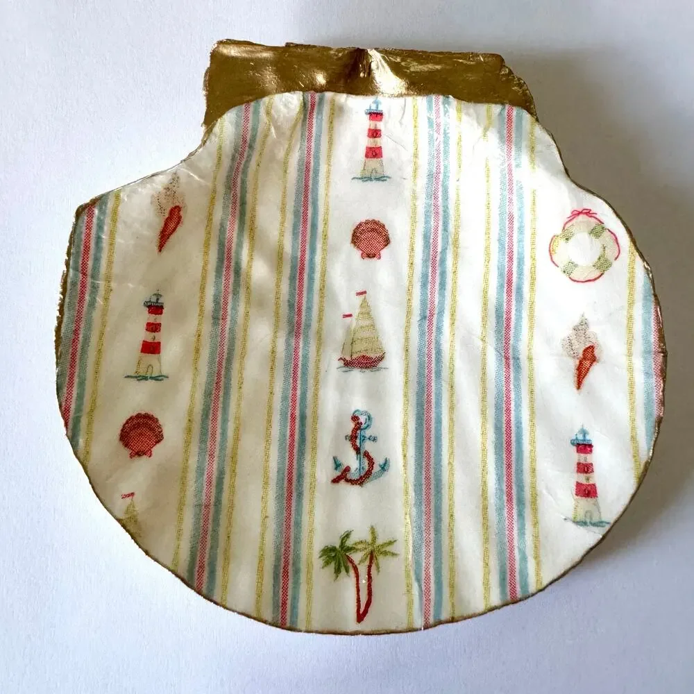 Nautical Lighthouse Seashell Trinket Dish